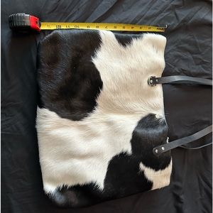 Jillhomestead cowhide and leather snap bag